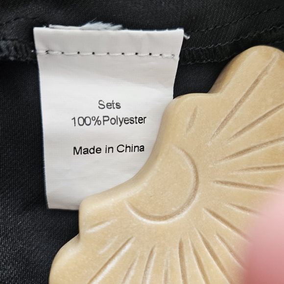 Cheibear Long Black Satin Gown Fringe Hem - Picture 7 of 7